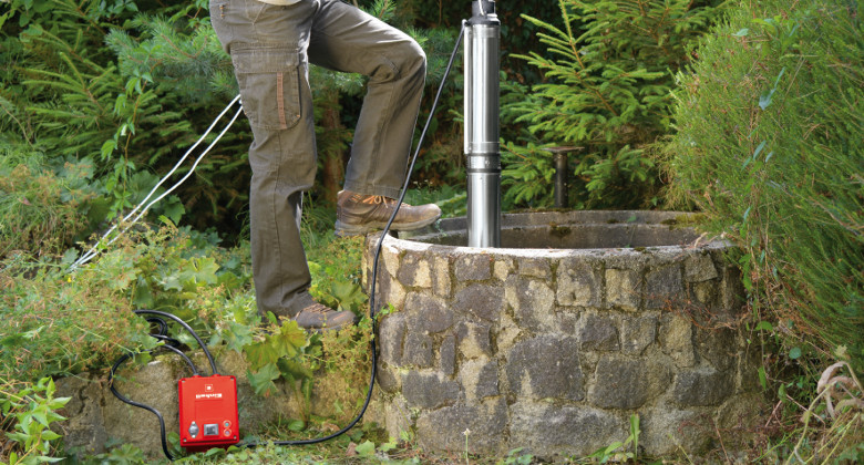 deep well pump in a well 