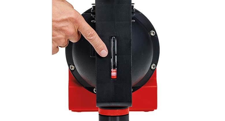 water level indicator in a water pump