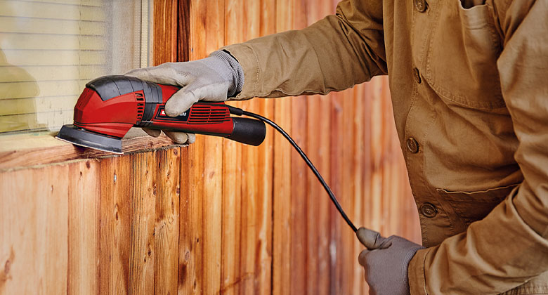 someone using delta sander