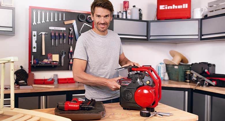 man with an air compressor